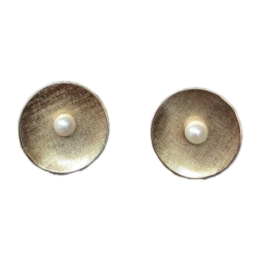 Vintage AMCO 14K Gold Filled Faux Pearl Screw Back Earrings Signed